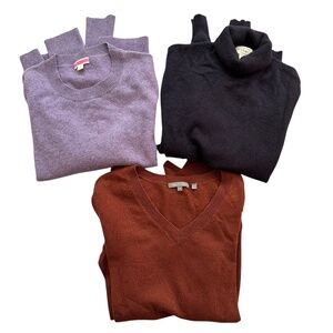 Crafters Lot of 3 Cashmere/Wool Sweaters Tops DIY Upcycle Cutters Bundle Flawed